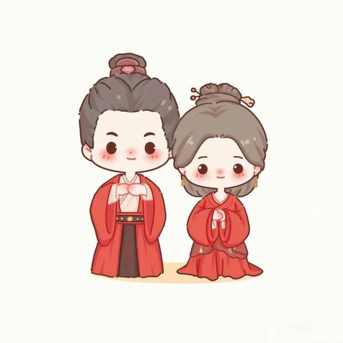 Hình ảnh vui nhộn cô dâu chú rể hoạt hình