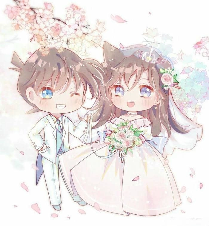 Bộ ảnh đẹp hình chibi cô dâu chú rể