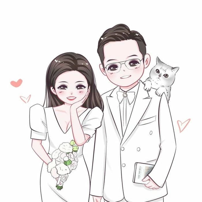 Bộ sưu tập ảnh cô dâu chú rể chibi