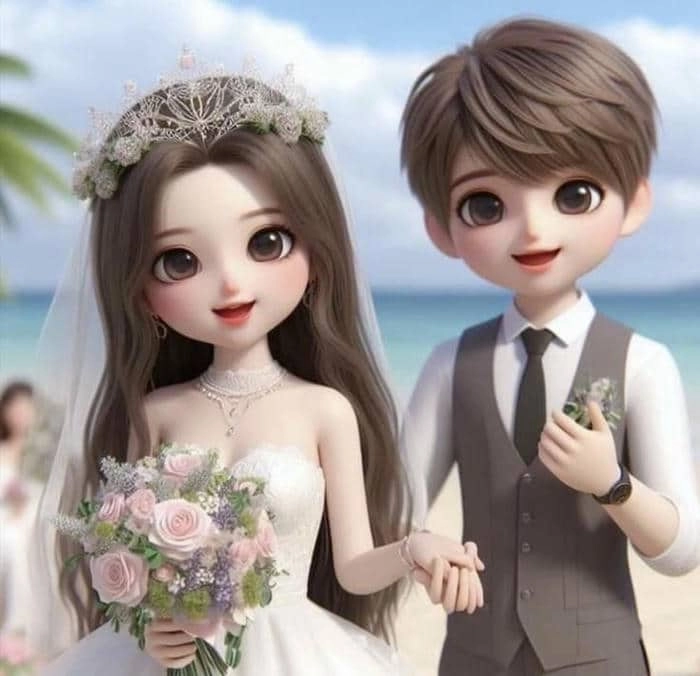 Tải ngay bộ cô dâu chú rể chibi png