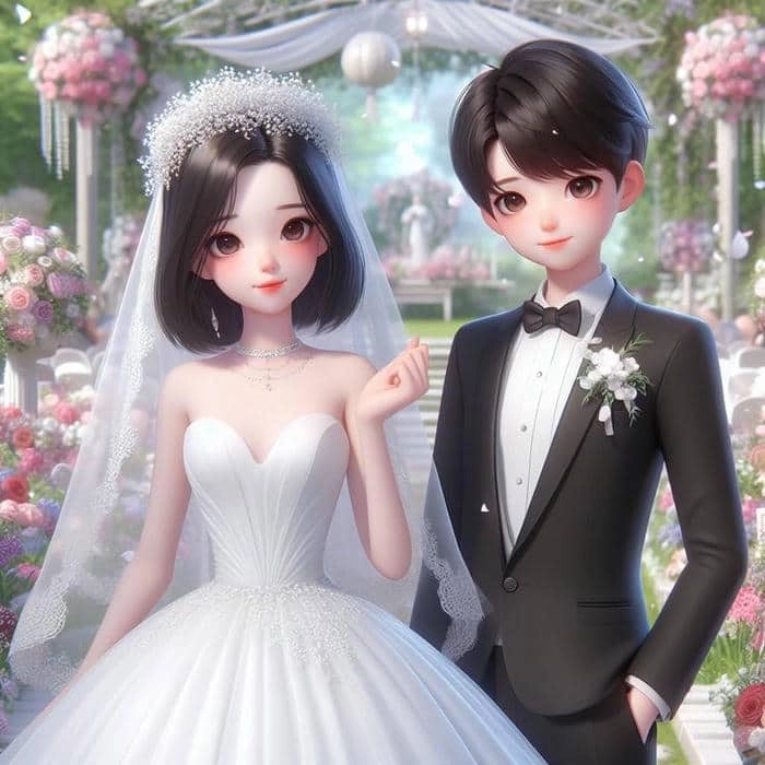 Tham khảo ngay hình ảnh cô dâu chú rể chibi