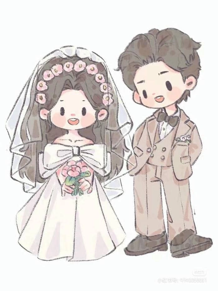 Bộ ảnh đáng yêu dâu rể chibi