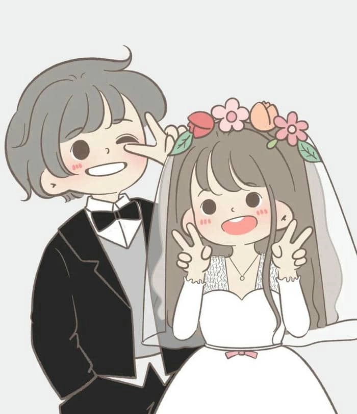 Thử ngay ghép ảnh cô dâu chú rể chibi