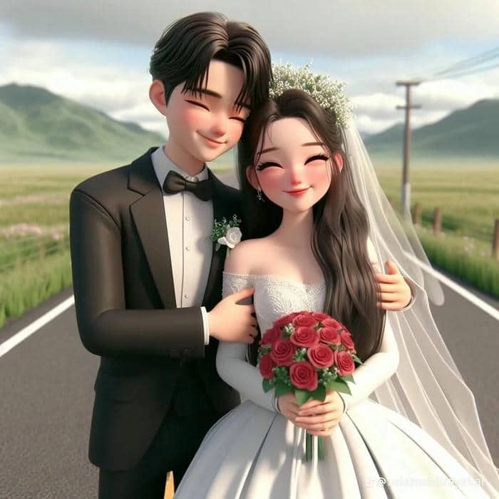 Khám phá cô dâu chú rể chibi áo dài