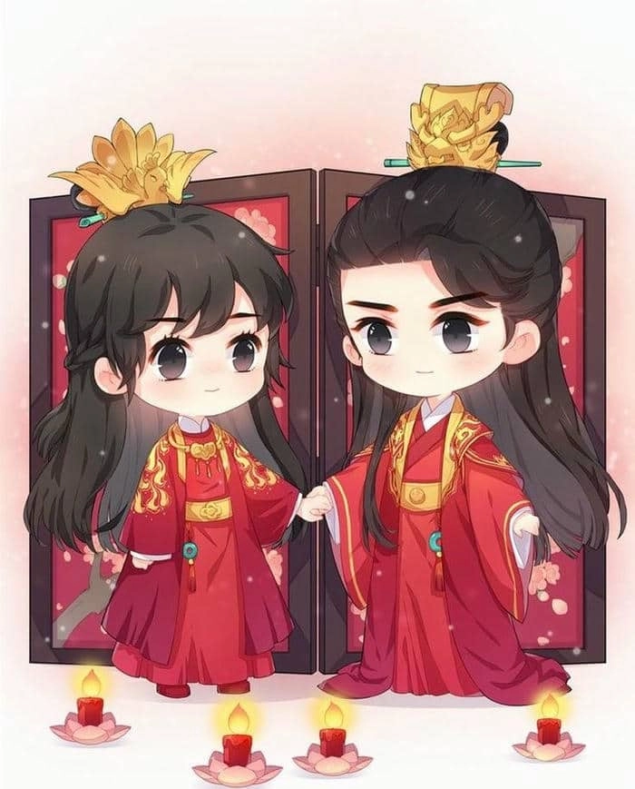 Tải ngay bộ vector cô dâu chú rể chibi