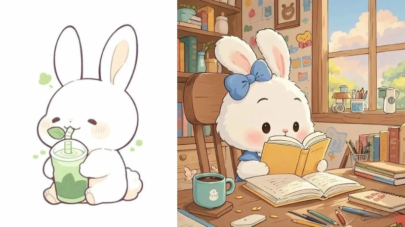 Ý nghĩa ảnh con thỏ chibi siêu dễ thương