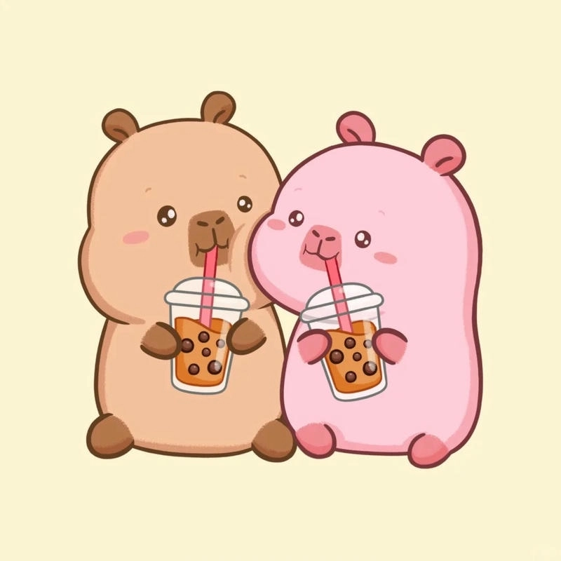 Gợi ý mẫu vẽ capybara cute chibi đơn giản