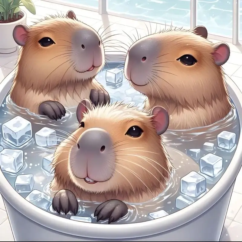 Ngắm nhìn capybara cute chibi đáng yêu