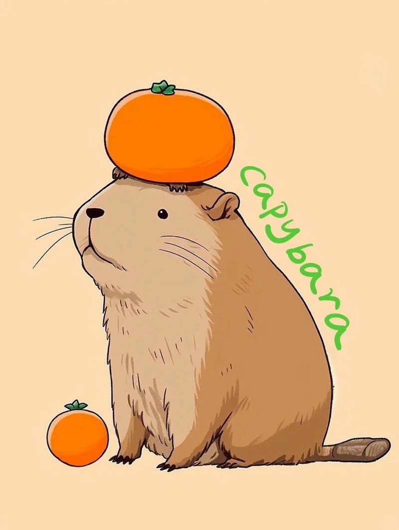 Sưu tầm ngay hình vẽ capybara chibi cute