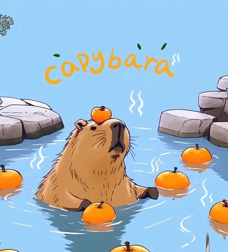 Cài ngay hình nền máy tính capybara chibi