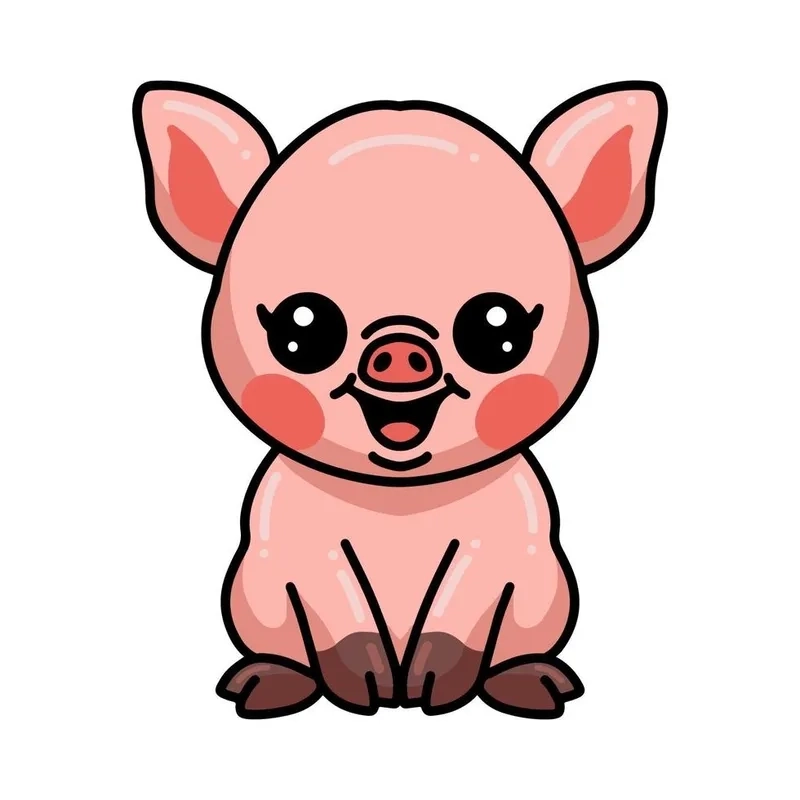 Ảnh ngộ nghĩnh siêu đáng yêu heo con chibi