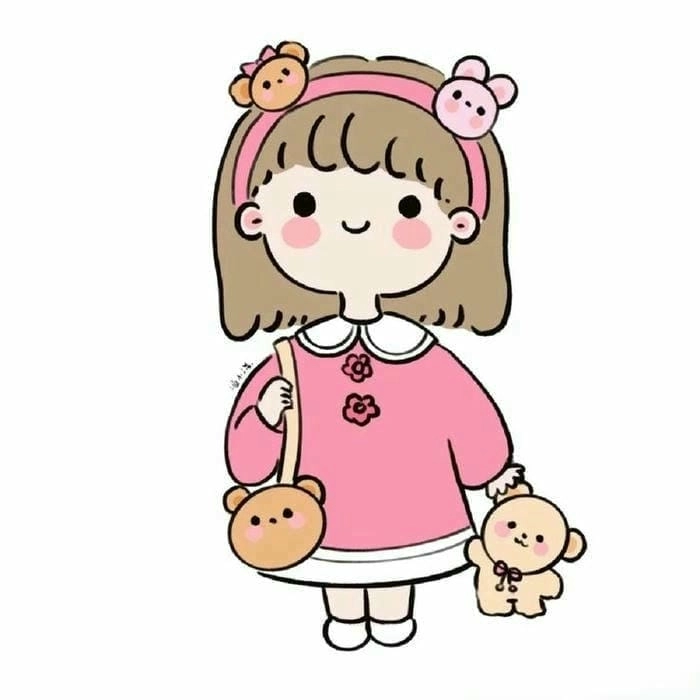 Ngắm nhìn hình ảnh chibi nữ cute màu hồng