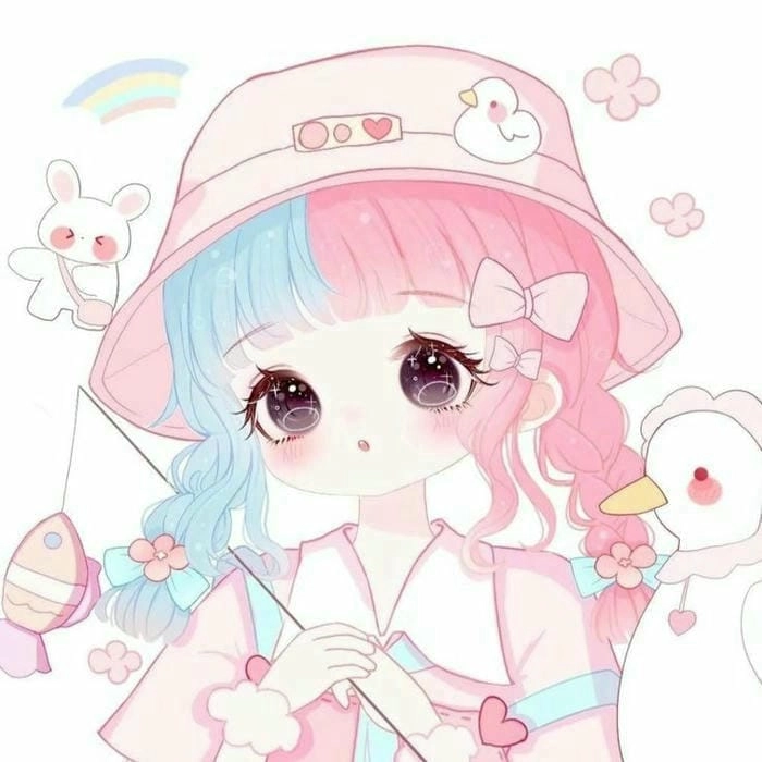 Chiêm ngưỡng hình ảnh chibi nữ cute màu xanh dương