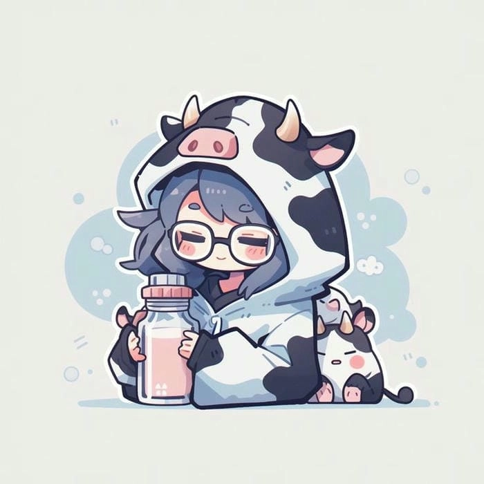 Nổi bật với avatar chibi nữ cute màu xanh dương