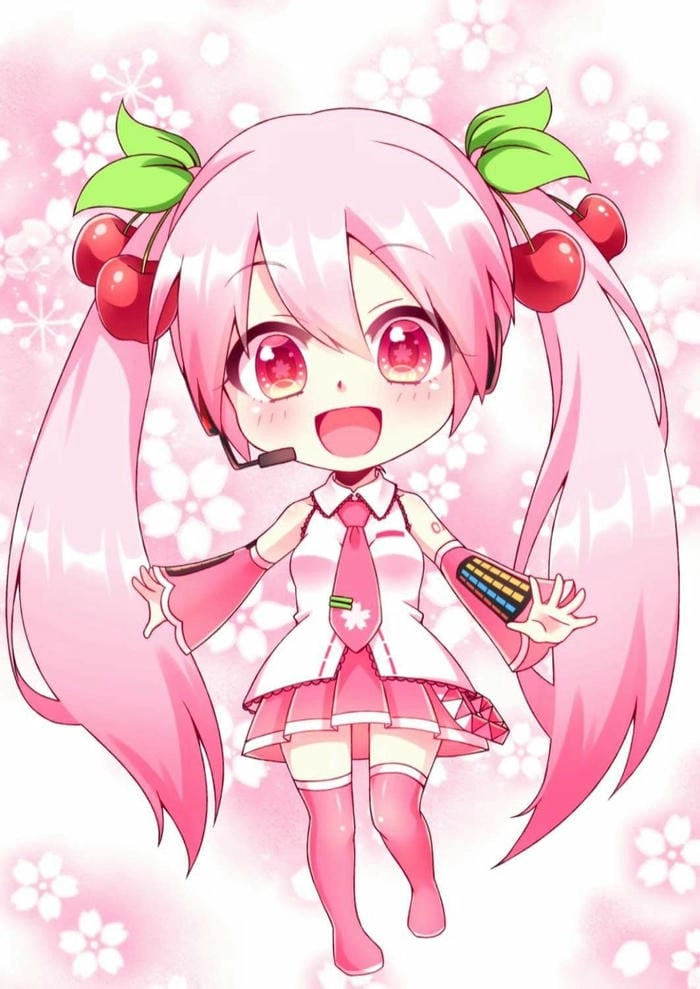 Nổi bật với avatar chibi nữ cute màu hồng