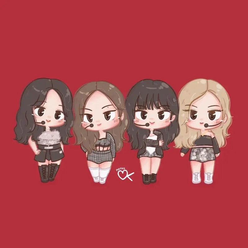 Bộ sưu tập dễ thương hình nền máy tính blackpink chibi cute