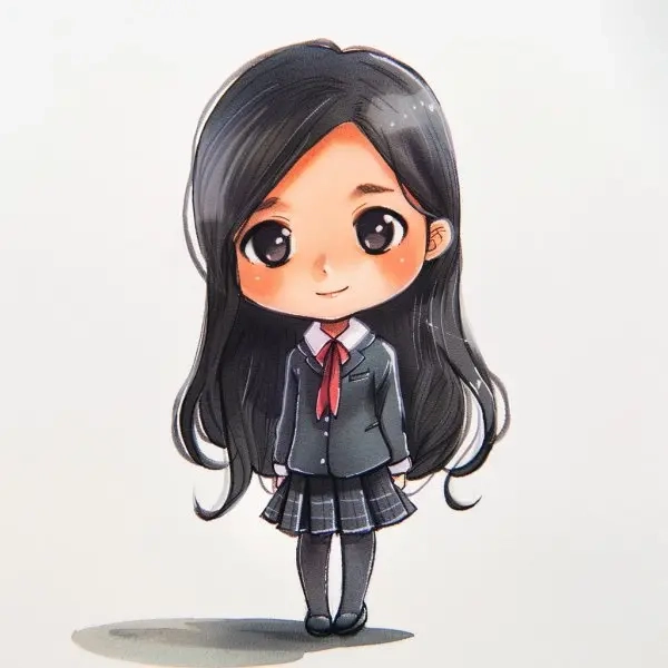 Hành trình học tập qua ảnh chibi học sinh