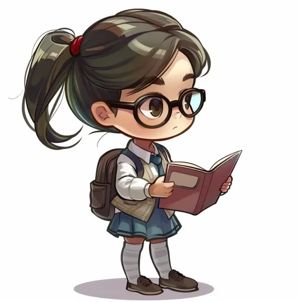 Dịu dàng và đáng yêu của chibi học sinh nữ