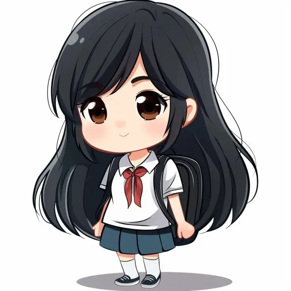 Tác phẩm nghệ thuật với vẽ học sinh chibi