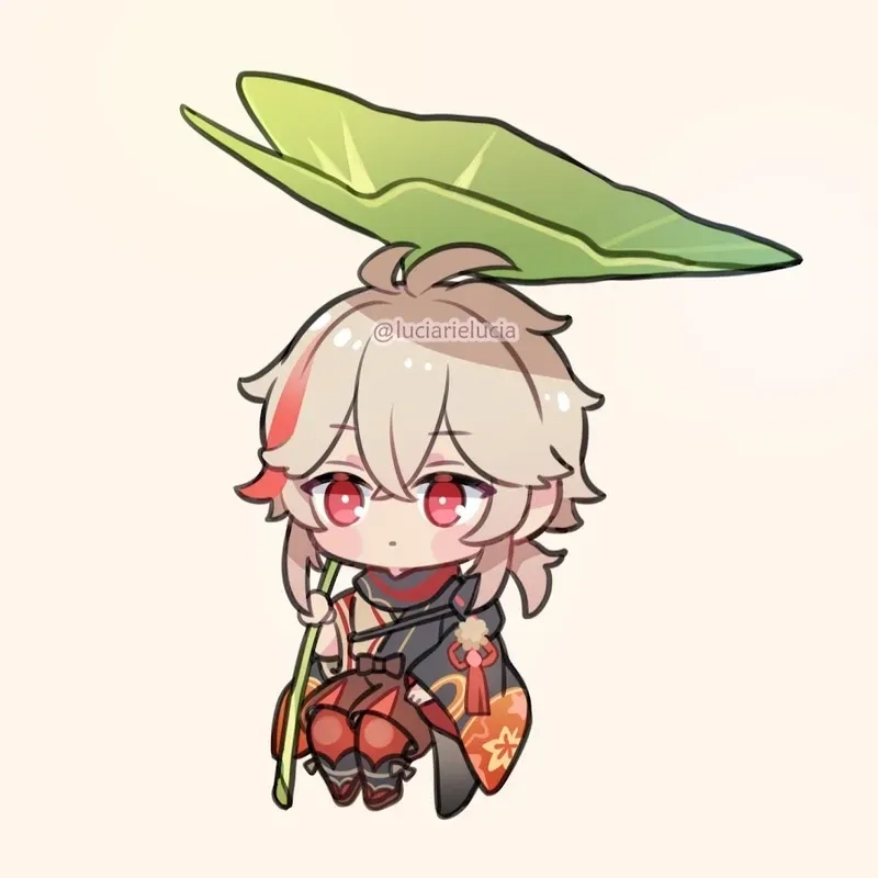Ảnh nền trong suốt siêu đẹp kazuha chibi png transparent