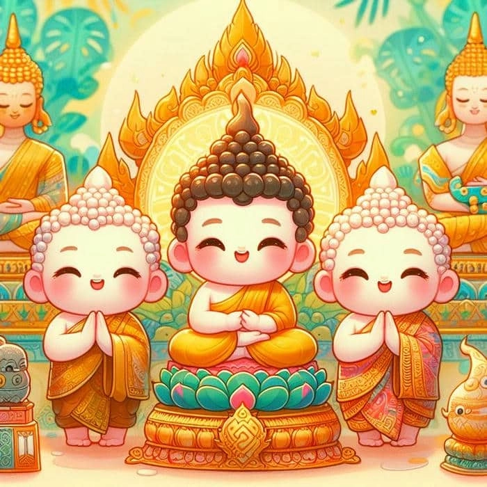 Trang trí điện thoại với hình nền phật chibi