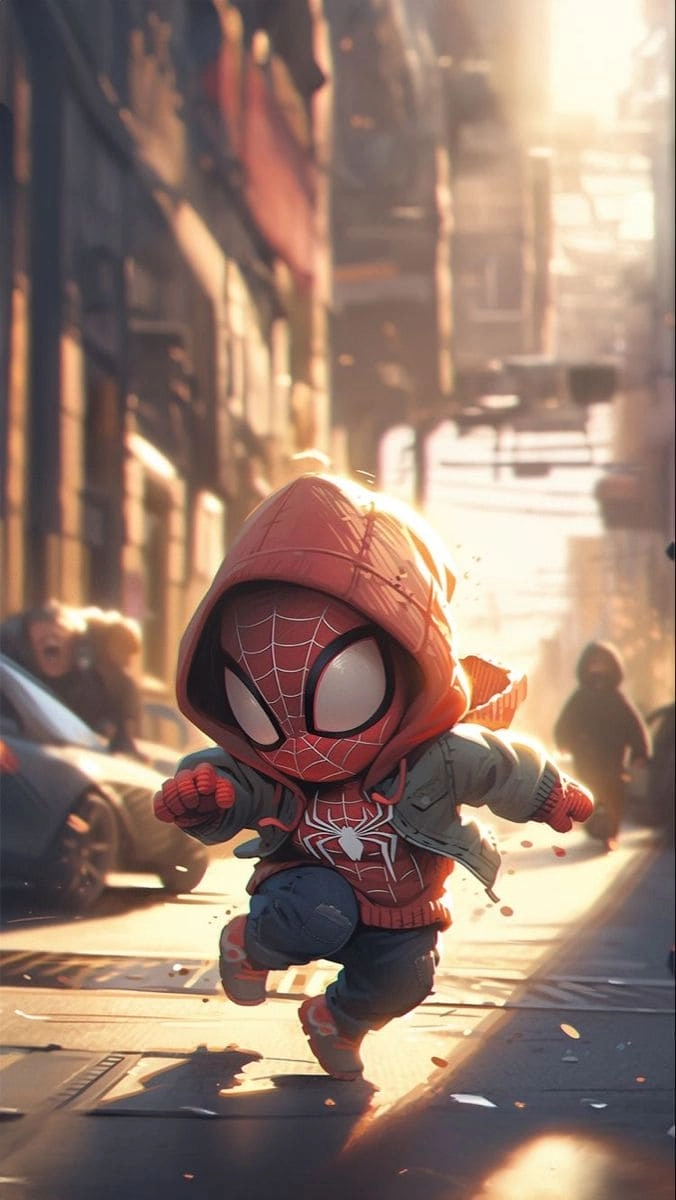 Bộ tranh tập tô đẹp tô màu spider man chibi