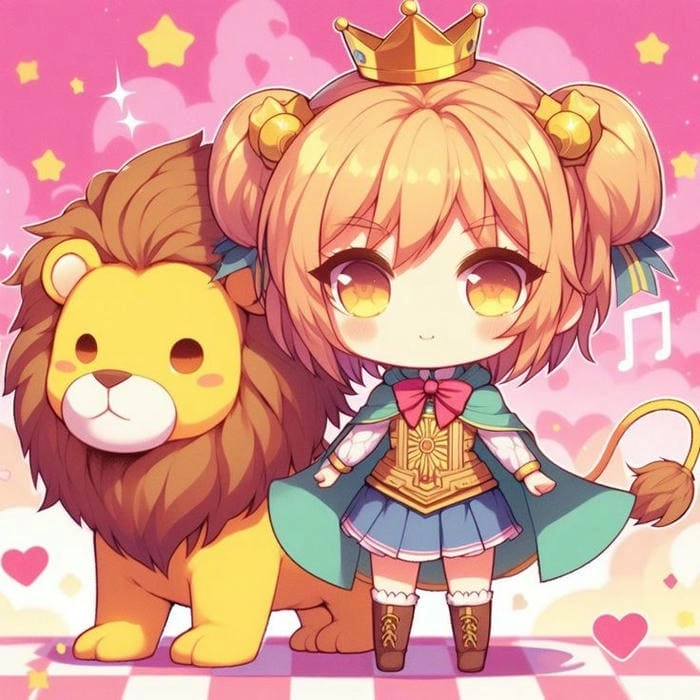 Tạo hình đáng yêu vẽ con sư tử chibi