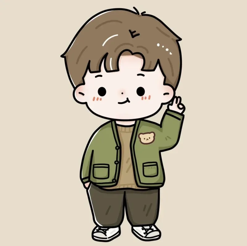 Anime nam cute với ánh mắt ngây thơ dễ thương