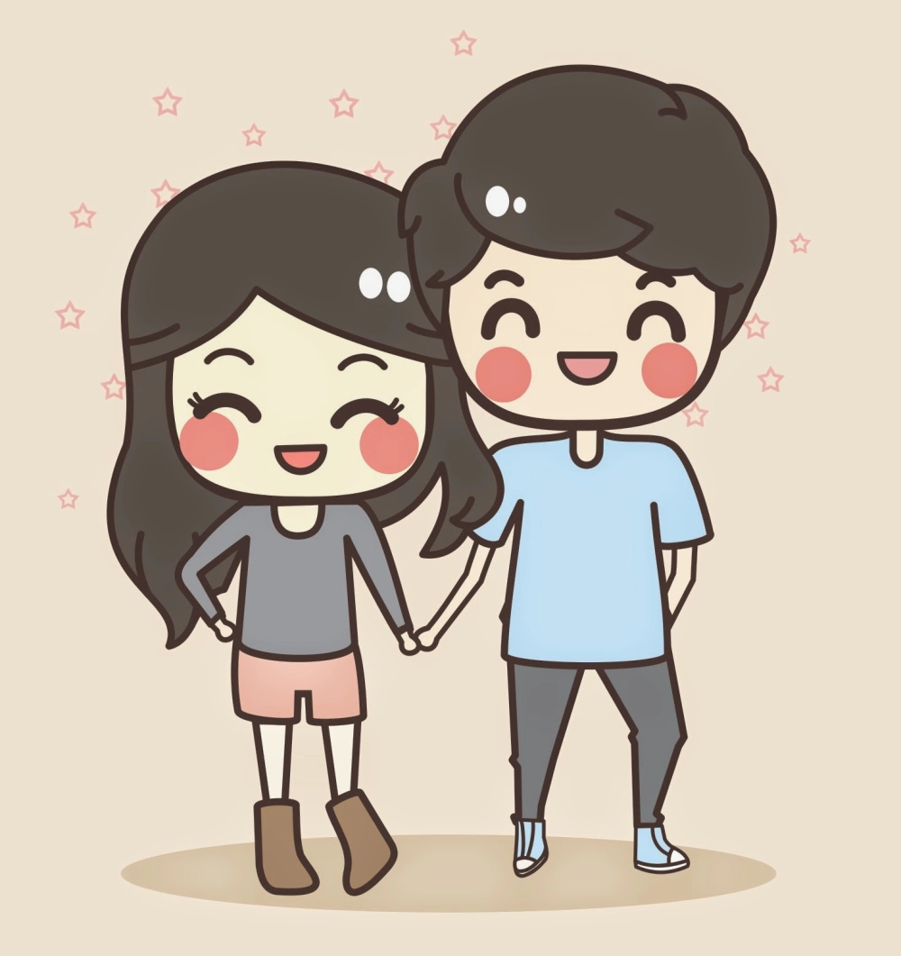 Ảnh chibi đôi cute ngọt ngào không thể rời mắt