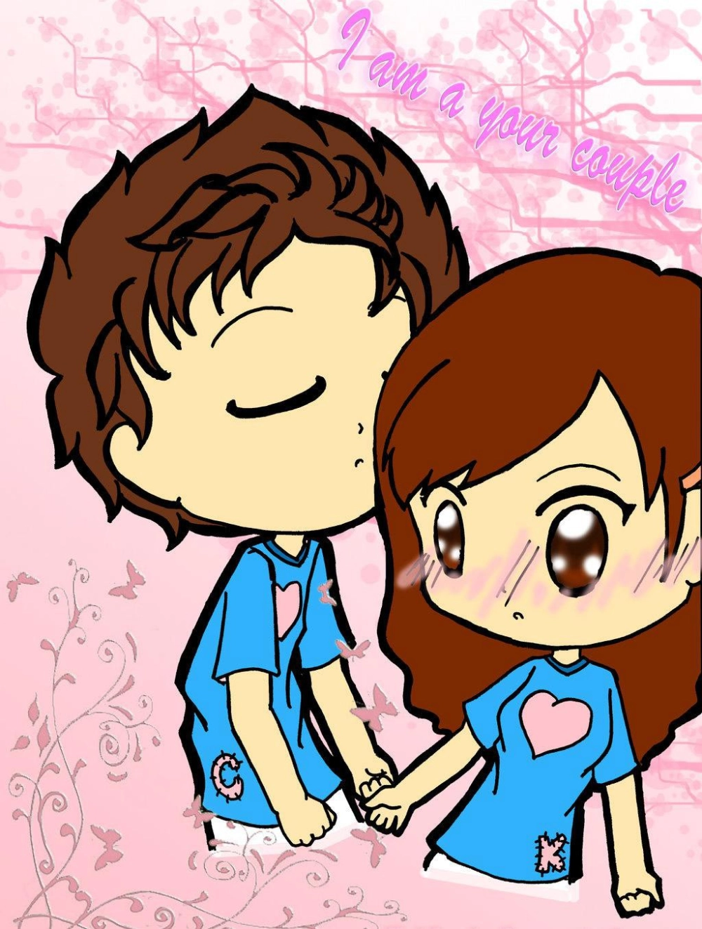 Ảnh cặp chibi cute mang hơi thở của tình yêu trẻ