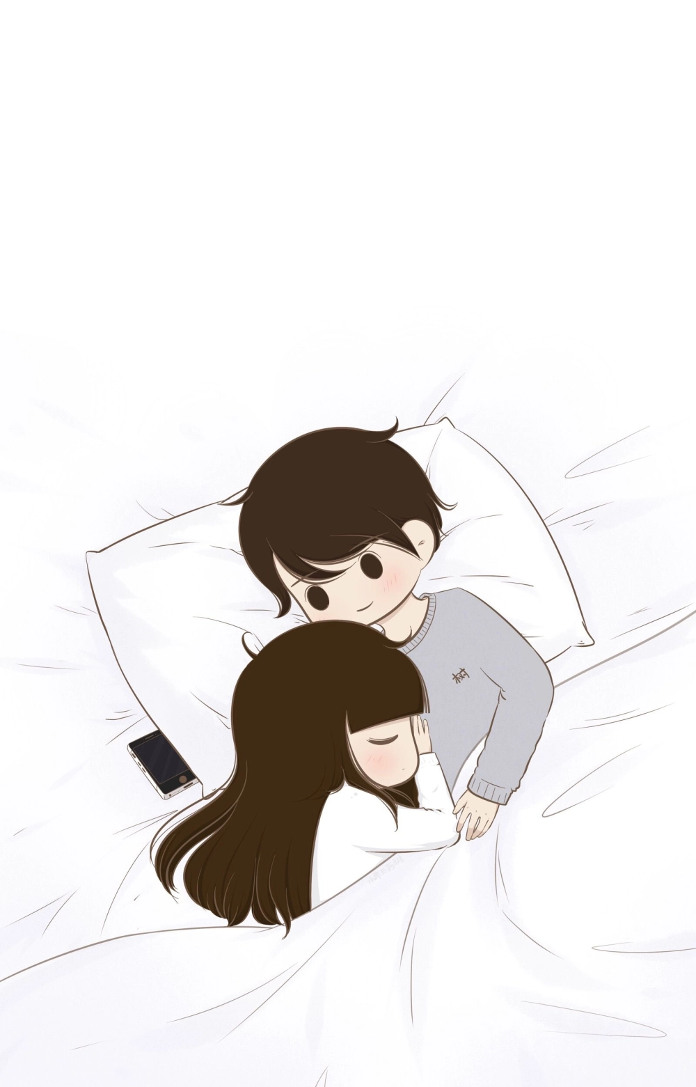 Hình nền cặp đôi chibi cute cực xinh cho điện thoại
