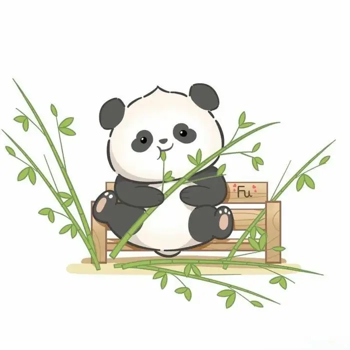 Con gấu trúc hình cute chibi tròn trịa xinh xắn