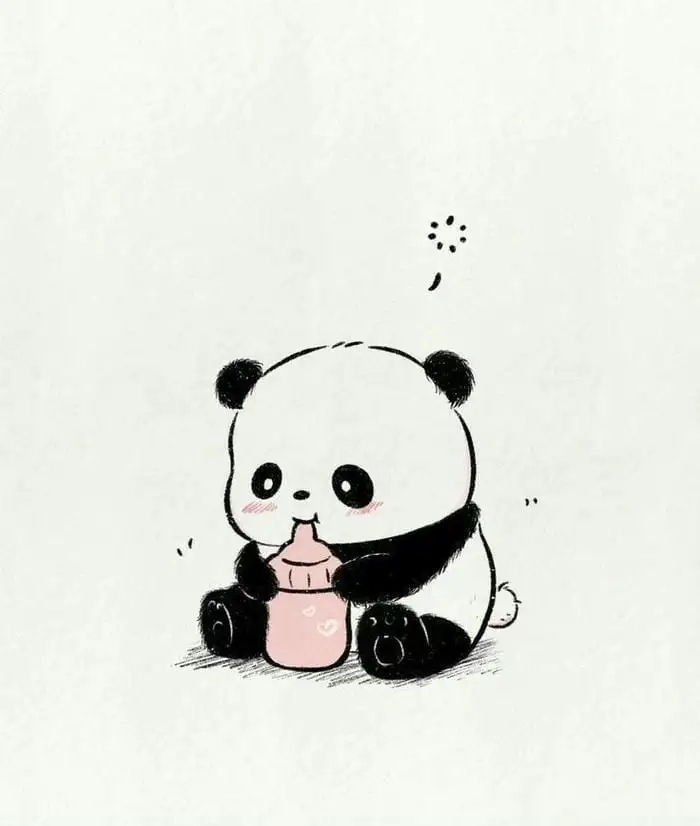 Gấu trúc chibi cute với đôi mắt long lanh sáng