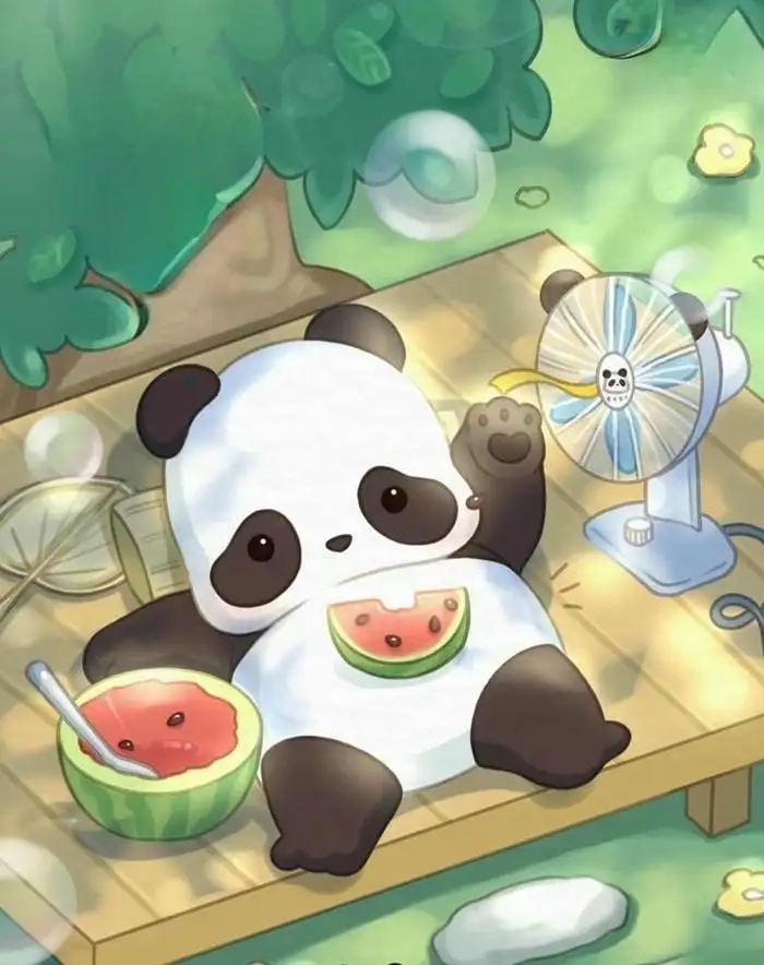 Chibi panda kawaii có ánh mắt long lanh cực hút