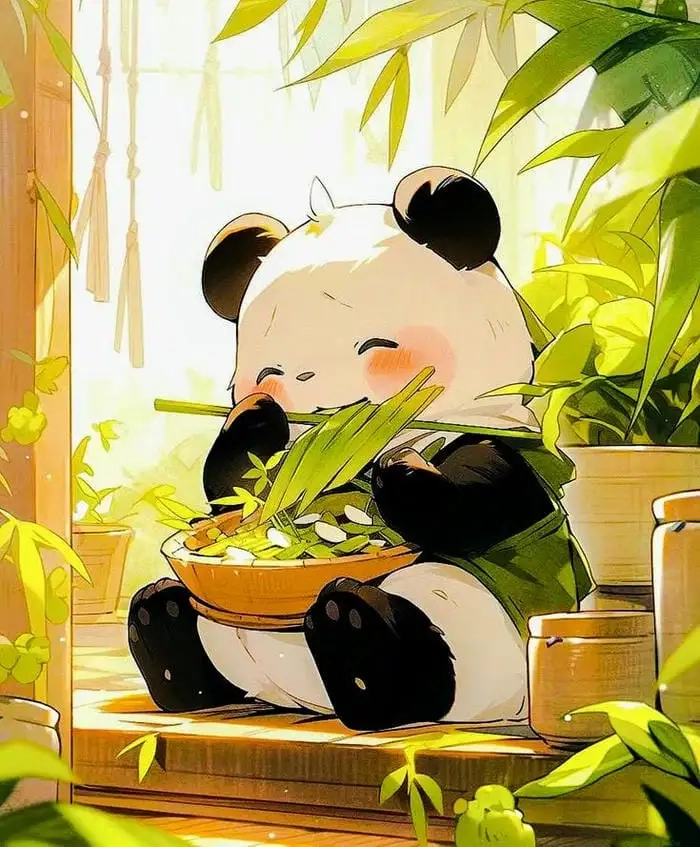 Cute chibi panda là mẫu ảnh hot trend hiện nay