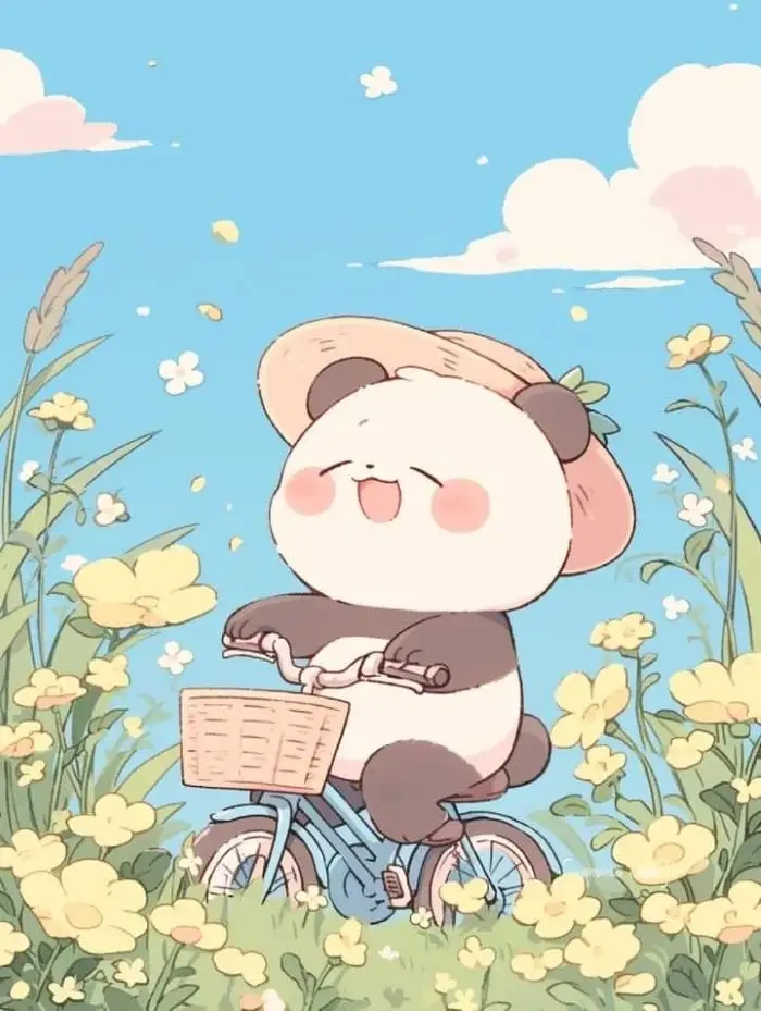 Cute chibi panda bear mũm mĩm tròn trịa đáng yêu
