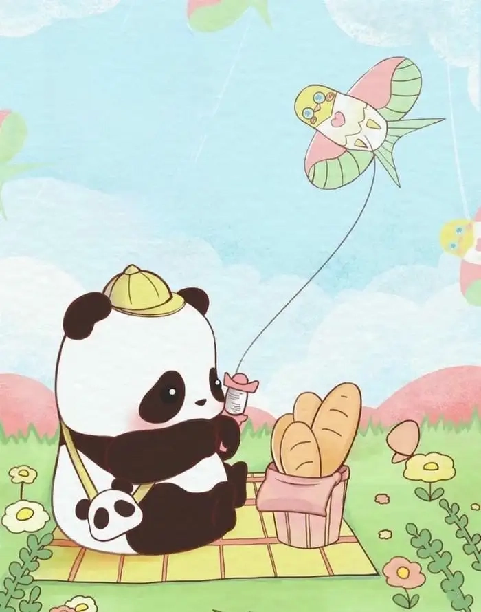 Cute chibi panda wallpaper siêu đẹp cho điện thoại
