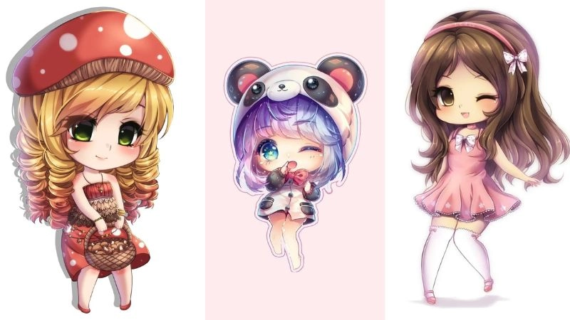 Ảnh nữ chibi cute ngọt ngào làm tim xao xuyến