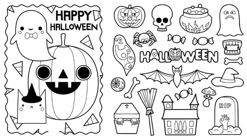 Tranh tô màu Halloween cho bé vui vẻ đón lễ hội