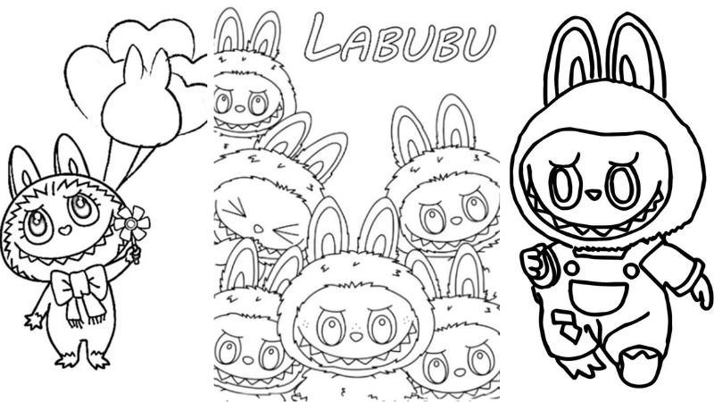 Tranh tô màu Labubu siêu hot cho bé yêu thích