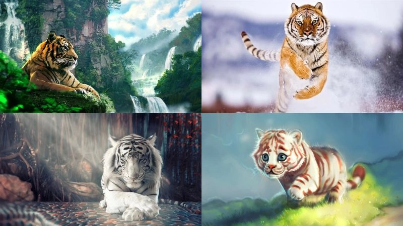Hình nền cute hổ khiến màn hình rạng rỡ niềm vui