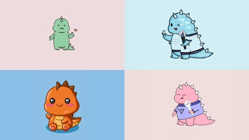 Avatar khủng long cute dành riêng cho team nghiện dễ thương