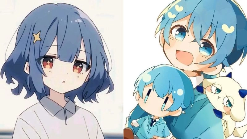 Ảnh avatar màu xanh dương thể hiện phong cách tươi mới