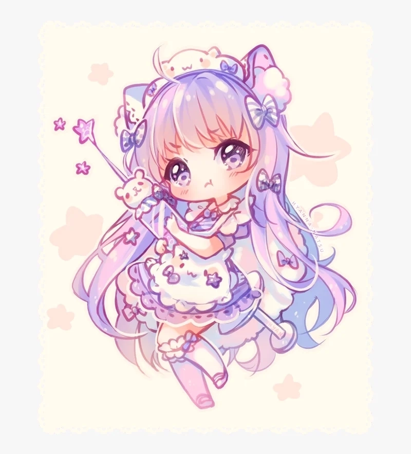 Chibi ngầu nữ với ánh mắt đầy khí chất chiến binh