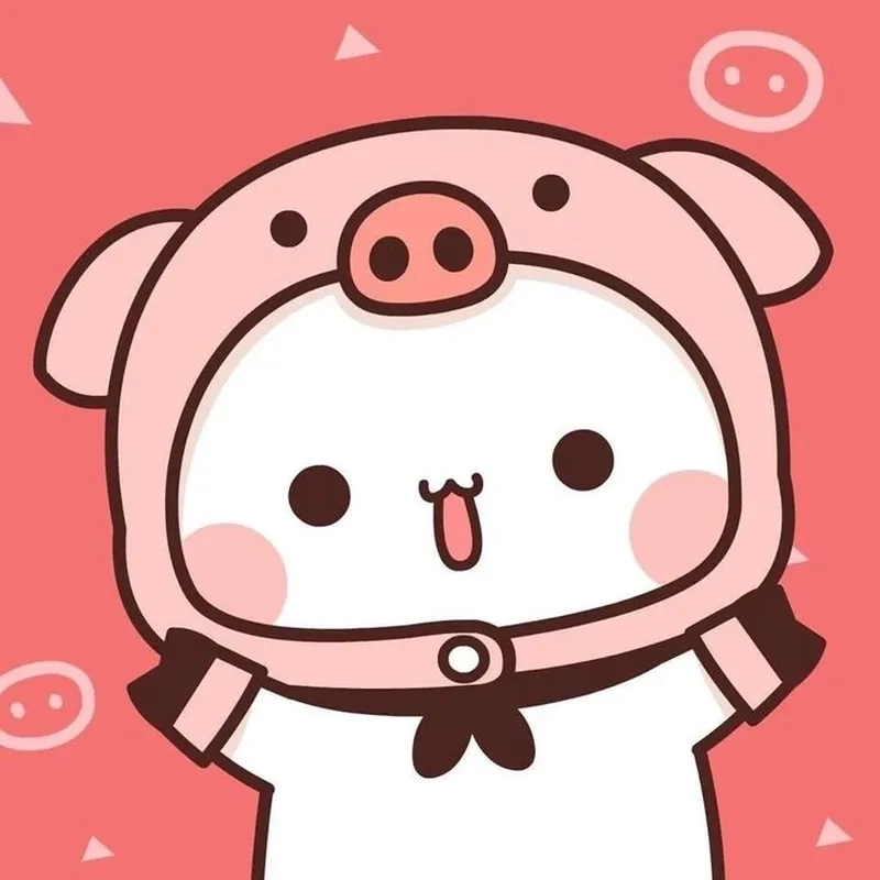 Hình heo con dễ thương chibi siêu cấp đáng yêu