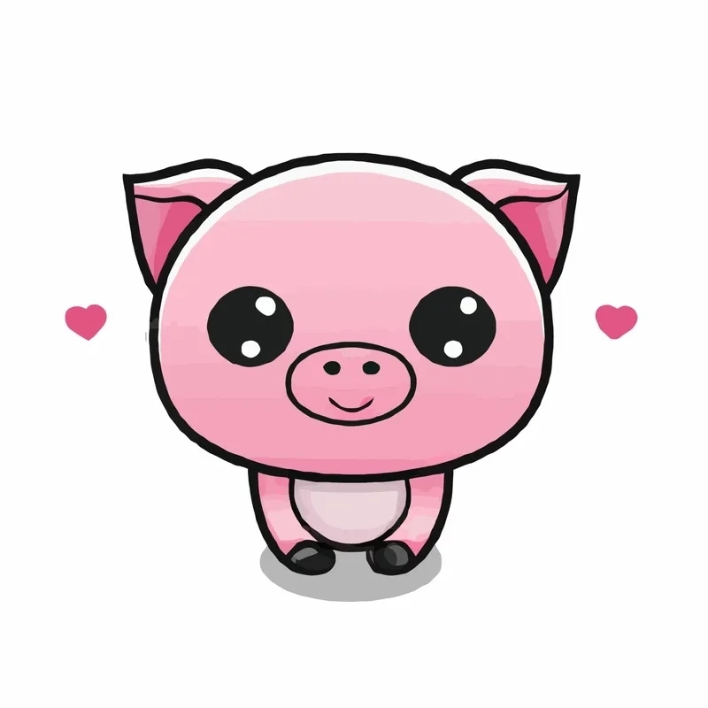 Con heo chibi trong tạo hình siêu dễ thương