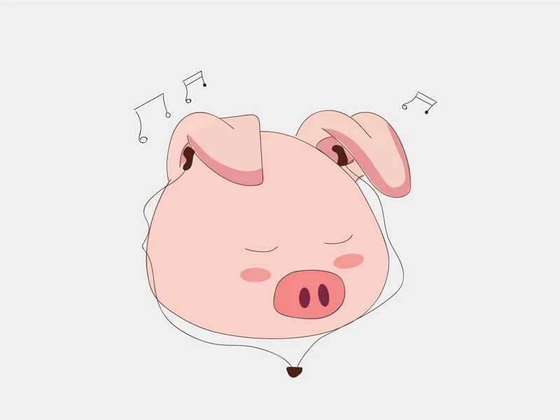 Heo chibi dễ thương với màu sắc rực rỡ