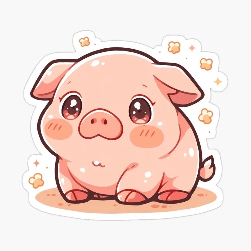 Heo con dễ thương chibi gây sốt cộng đồng mạng