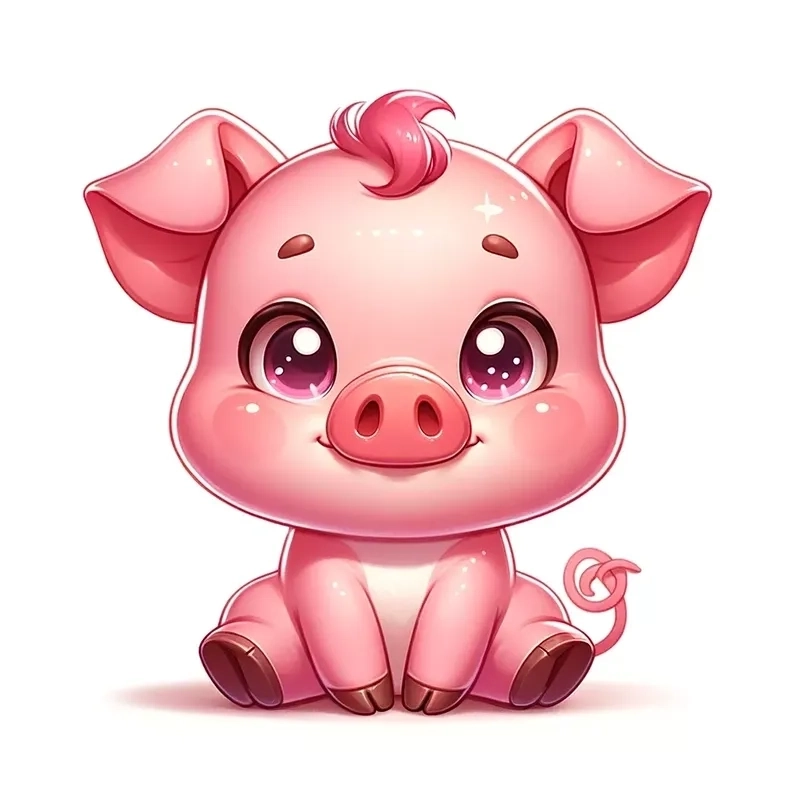 Heo dễ thương chibi tạo hình tươi sáng dễ mến