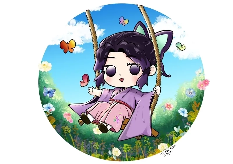 Hình ảnh Shinobu chibi cute rực rỡ và sống động